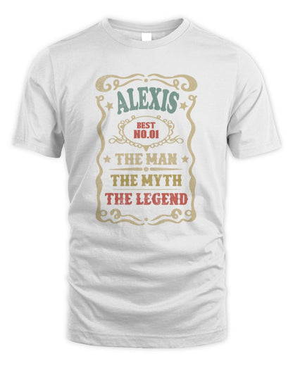 The Man The Myth The Legend Vintage Gold Wine Shirt ALEXIS M1-52 / Unisex Standard T-Shirt / white