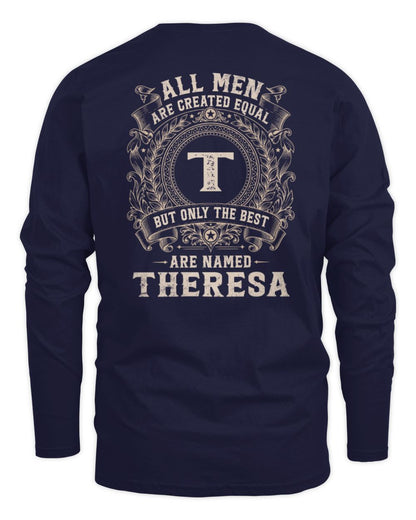 All Men Are Created Equal Cool Logo Shirt THERESA M1-60 / Men's Long Sleeved T-Shirt / navy