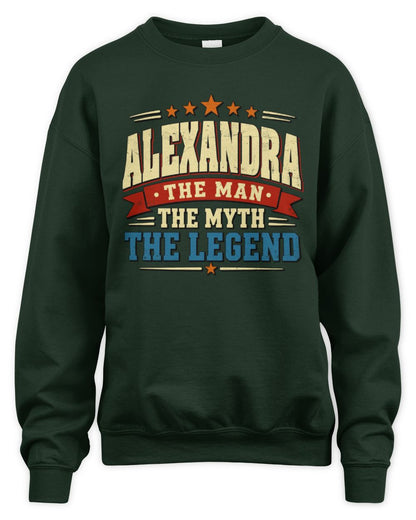 The Man The Myth The Legend Ribbon Vintage T-Shirt ALEXANDRA M1-56 / Unisex Sweatshirt / forest green