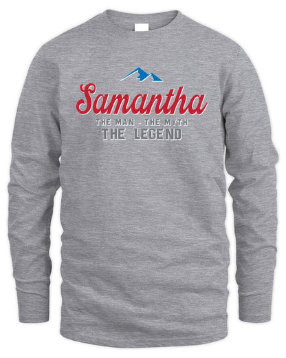 The Man The Myth The Legend Coors Light Beer T-Shirt SAMANTHA M1-S84 / Men's Long Sleeved T-Shirt / sport grey