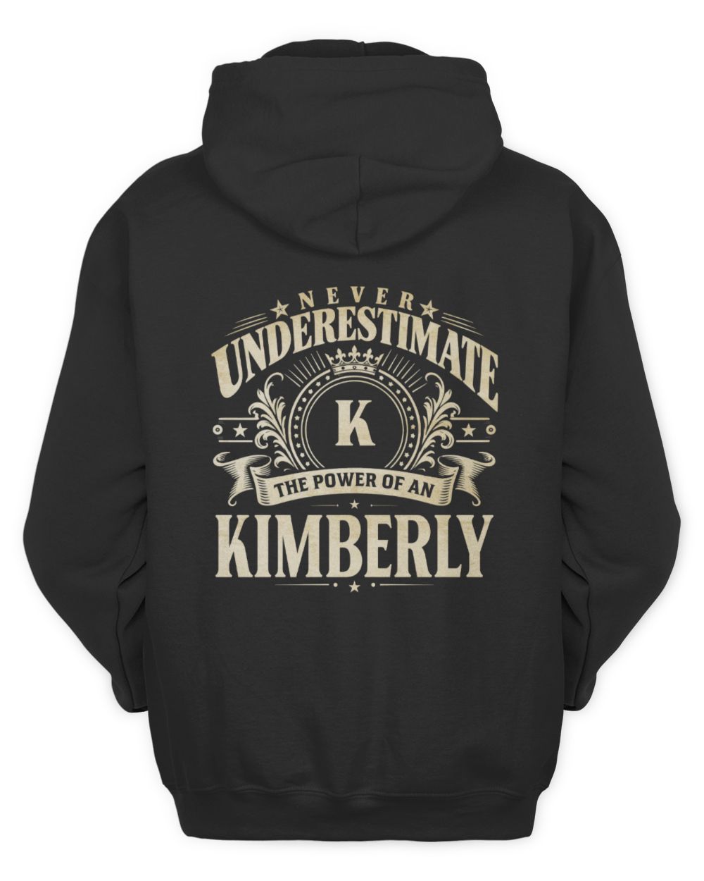 Never Underestimate Your Name Luxury Logo Shirt KIMBERLY M1-63 / Unisex Hoodie / black