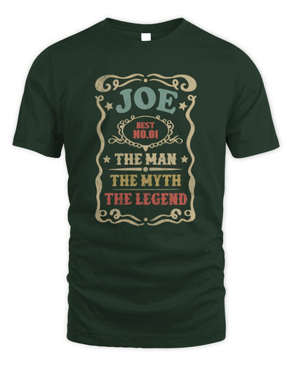 The Man The Myth The Legend Vintage Gold Wine Shirt JOE M1-52 / Unisex Standard T-Shirt / forest green