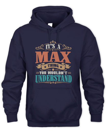 It’s a Name Thing Personalized Retro T-Shirt MAX M1-47 / Unisex Hoodie / navy