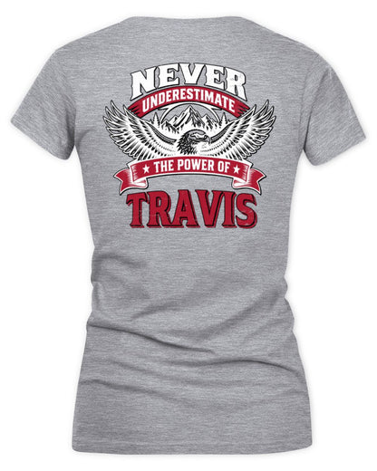 Never Underestimate Your Name Eagle Mountain Shirt TRAVIS M1-61 / Women's V-Neck T-Shirt / sport grey