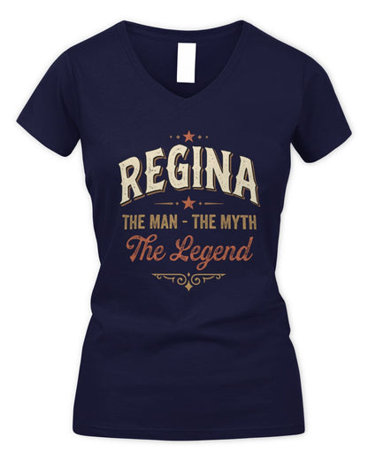 I'm Name I'm Not Rude I Just Have The Balls Funny T-Shirt REGINA M1-77 / Women's V-Neck T-Shirt / navy