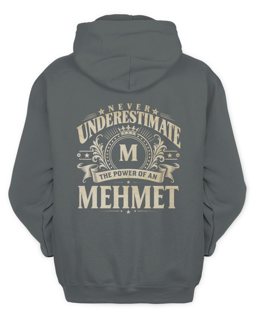 Never Underestimate Your Name Luxury Logo Shirt MEHMET M1-63 / Unisex Hoodie / charcoal