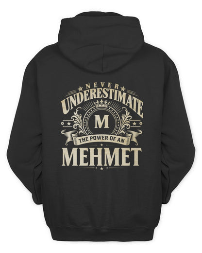 Never Underestimate Your Name Luxury Logo Shirt MEHMET M1-63 / Unisex Hoodie / black