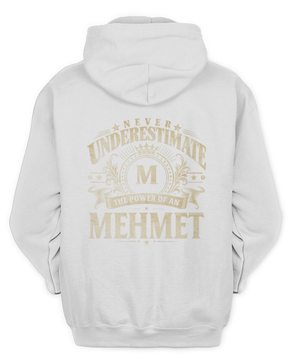 Never Underestimate Your Name Luxury Logo Shirt MEHMET M1-63 / Unisex Hoodie / white