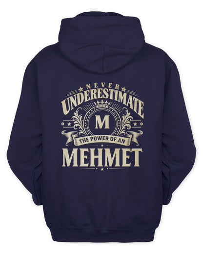 Never Underestimate Your Name Luxury Logo Shirt MEHMET M1-63 / Unisex Hoodie / navy
