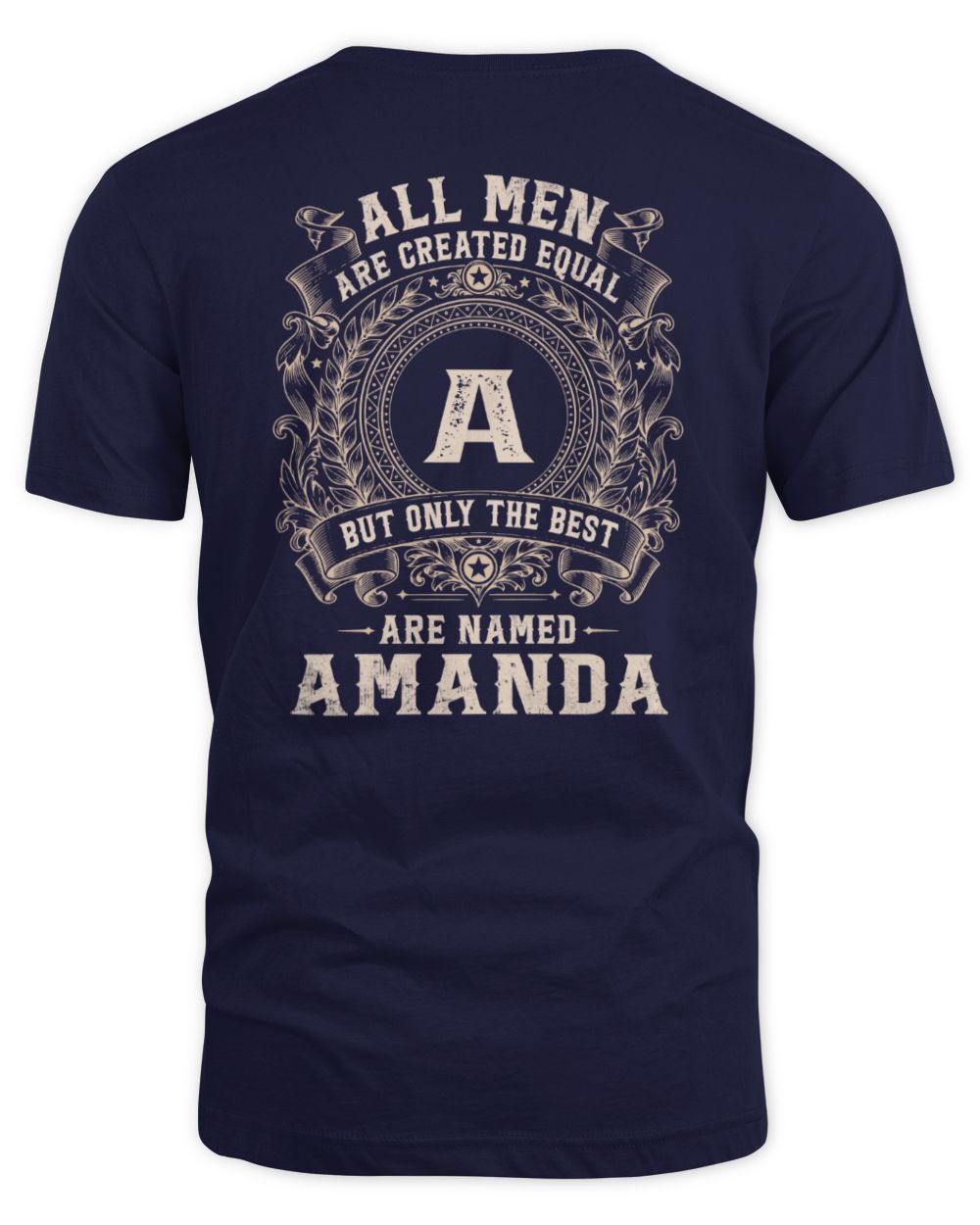 All Men Are Created Equal Cool Logo Shirt AMANDA M1-60 / Unisex Standard T-Shirt / navy