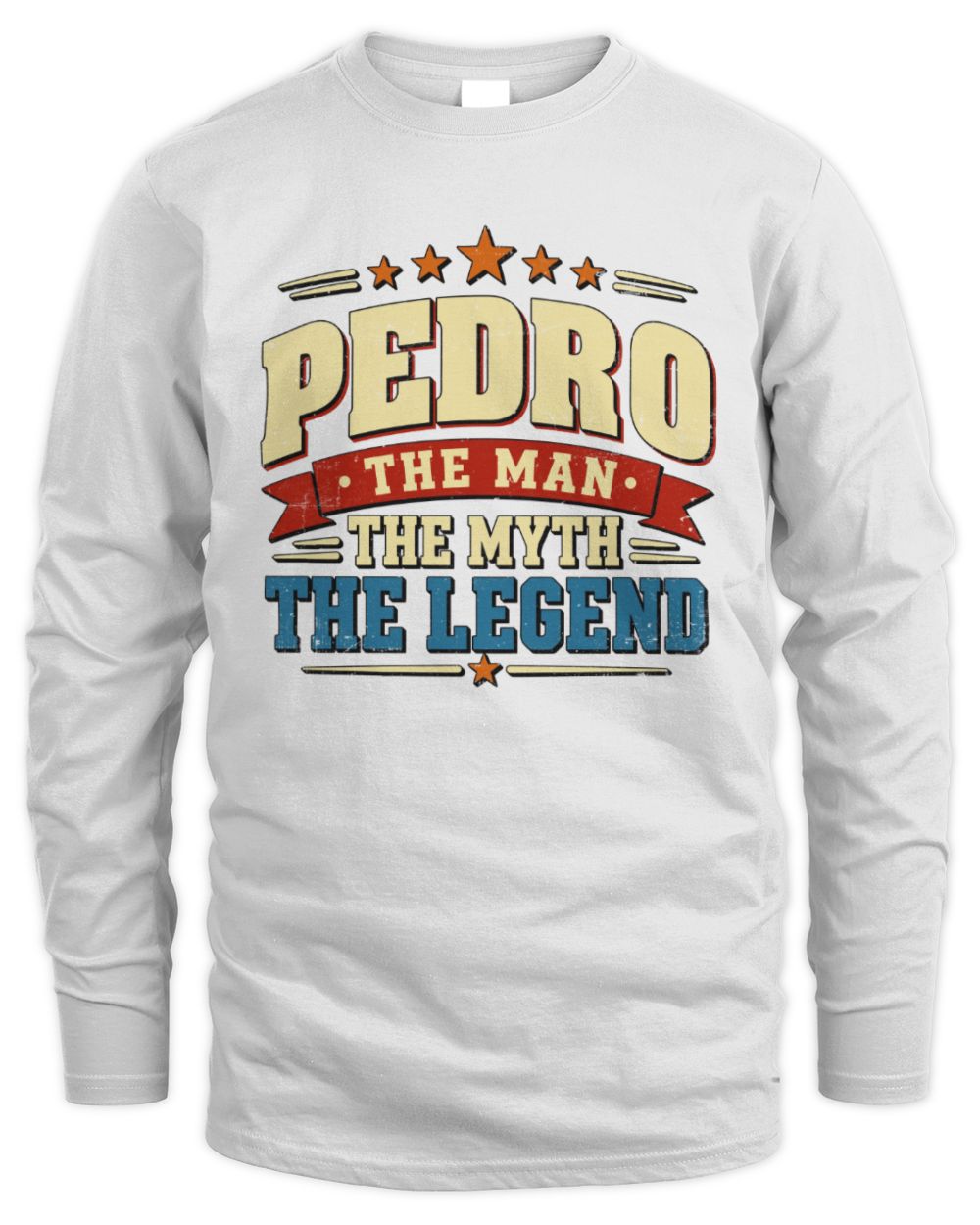 The Man The Myth The Legend Ribbon Vintage T-Shirt PEDRO M1-56 / Men's Long Sleeved T-Shirt / white