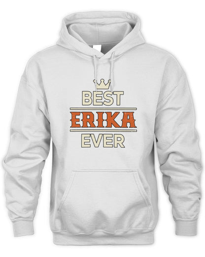 Best Your Name With Crown Shirt ERIKA M1-59 / Unisex Hoodie / white