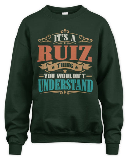 It’s a Name Thing Personalized Retro T-Shirt RUIZ M1-47 / Unisex Sweatshirt / forest green