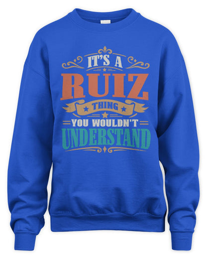 It’s a Name Thing Personalized Retro T-Shirt RUIZ M1-47 / Unisex Sweatshirt / royal
