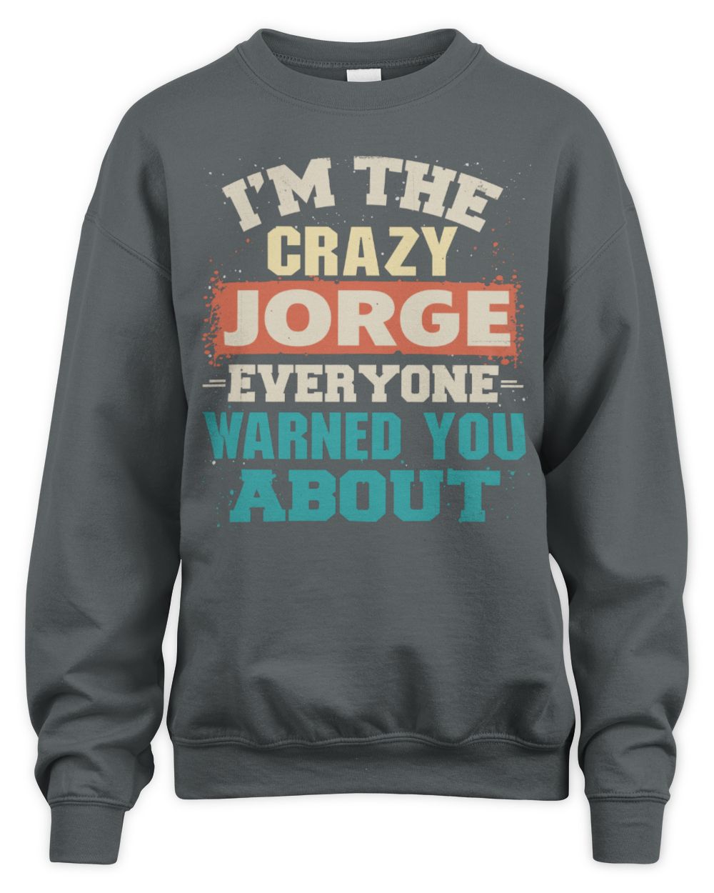 I'm the Crazy One Everyone Warned You About Retro Graphic T-Shirt JORGE M1-70 / Unisex Sweatshirt / charcoal