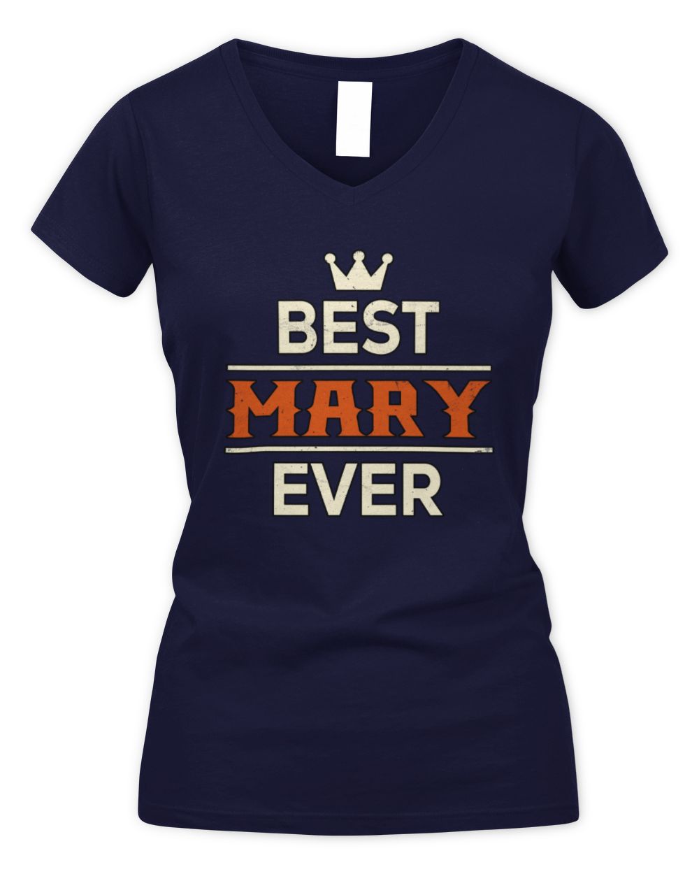 Best Your Name With Crown Shirt MARY M1-59 / Women's V-Neck T-Shirt / navy
