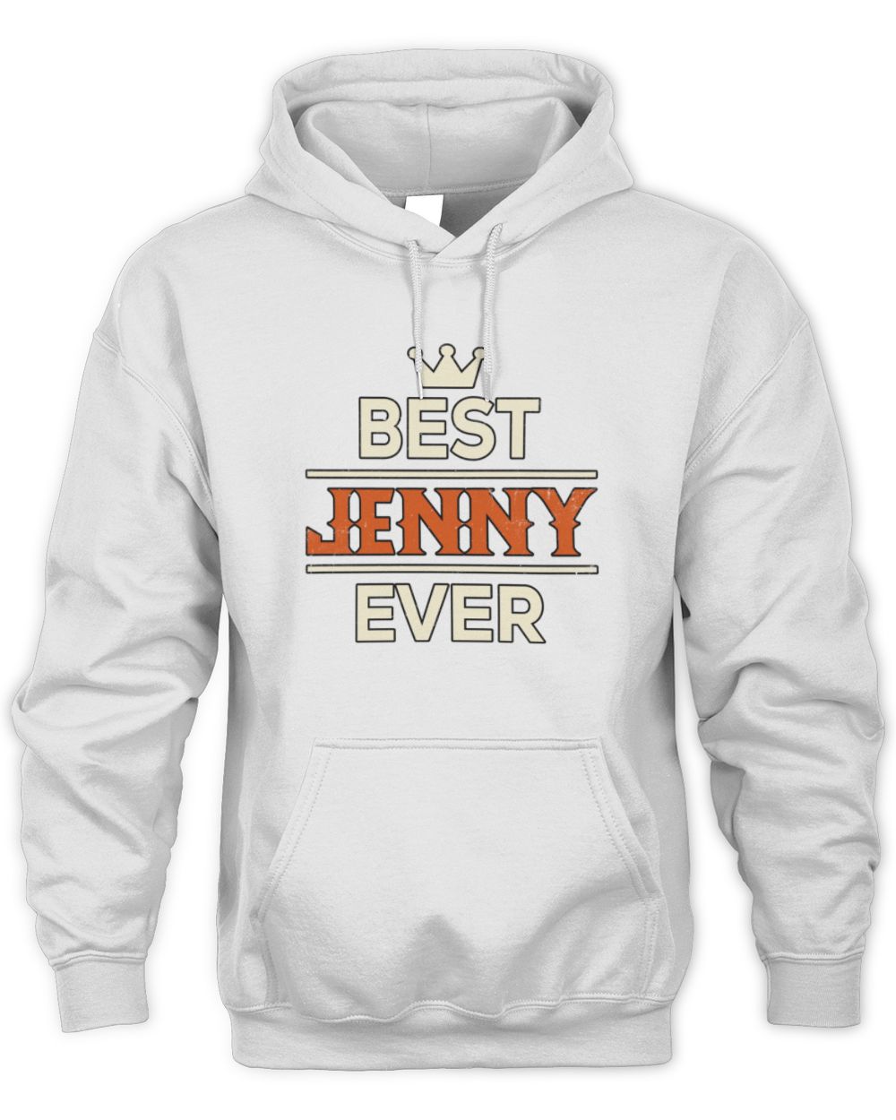 Best Your Name With Crown Shirt JENNY M1-59 / Unisex Hoodie / white