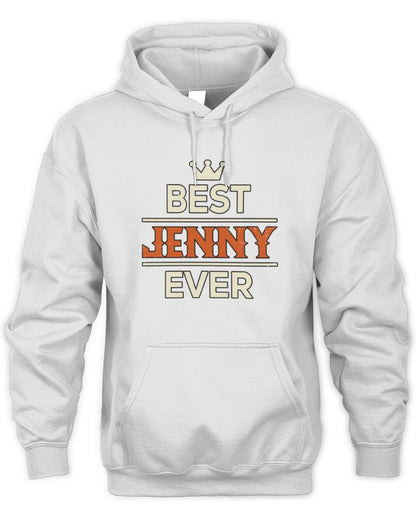 Best Your Name With Crown Shirt JENNY M1-59 / Unisex Hoodie / white