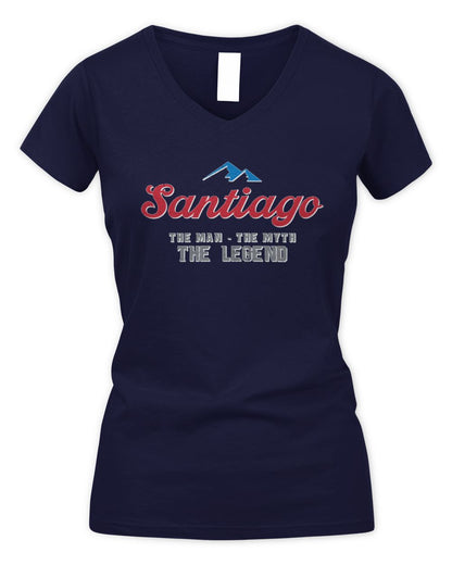 The Man The Myth The Legend Coors Light Beer T-Shirt SANTIAGO M1-S84 / Women's V-Neck T-Shirt / navy