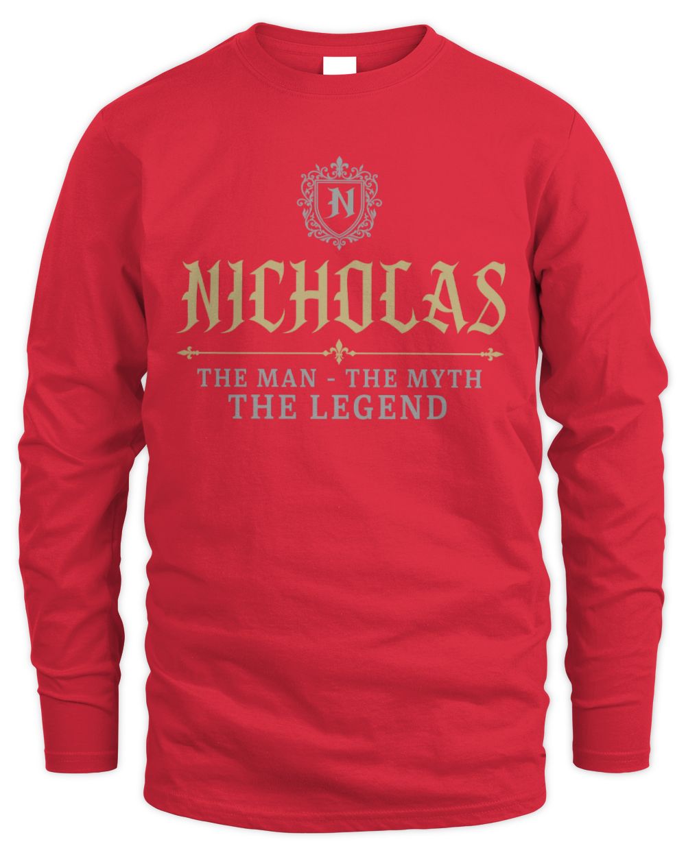 The Man The Myth The Legend Western Shirt NICHOLAS M1-78 / Men's Long Sleeved T-Shirt / red