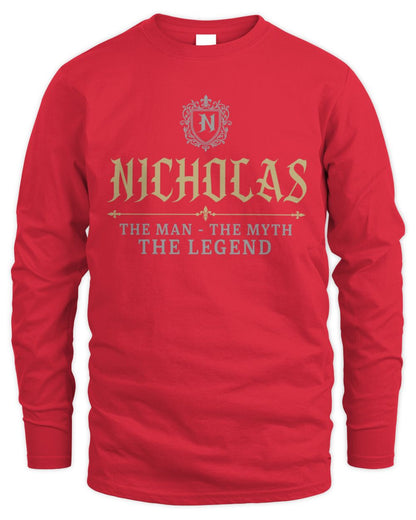 The Man The Myth The Legend Western Shirt NICHOLAS M1-78 / Men's Long Sleeved T-Shirt / red
