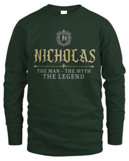 The Man The Myth The Legend Western Shirt NICHOLAS M1-78 / Men's Long Sleeved T-Shirt / forest green