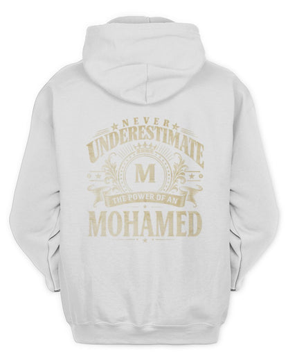 Never Underestimate Your Name Luxury Logo Shirt MOHAMED M1-63 / Unisex Hoodie / white
