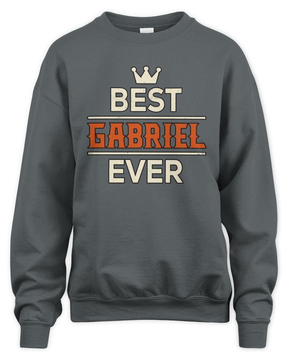 Best Your Name With Crown Shirt GABRIEL M1-59 / Unisex Sweatshirt / charcoal