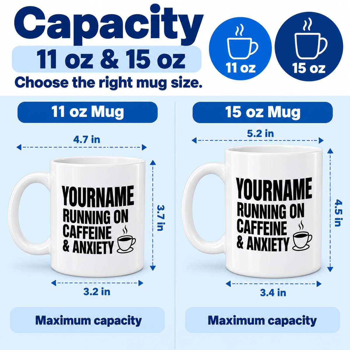 Running On Caffeine & Anxiety - Personalized Mug