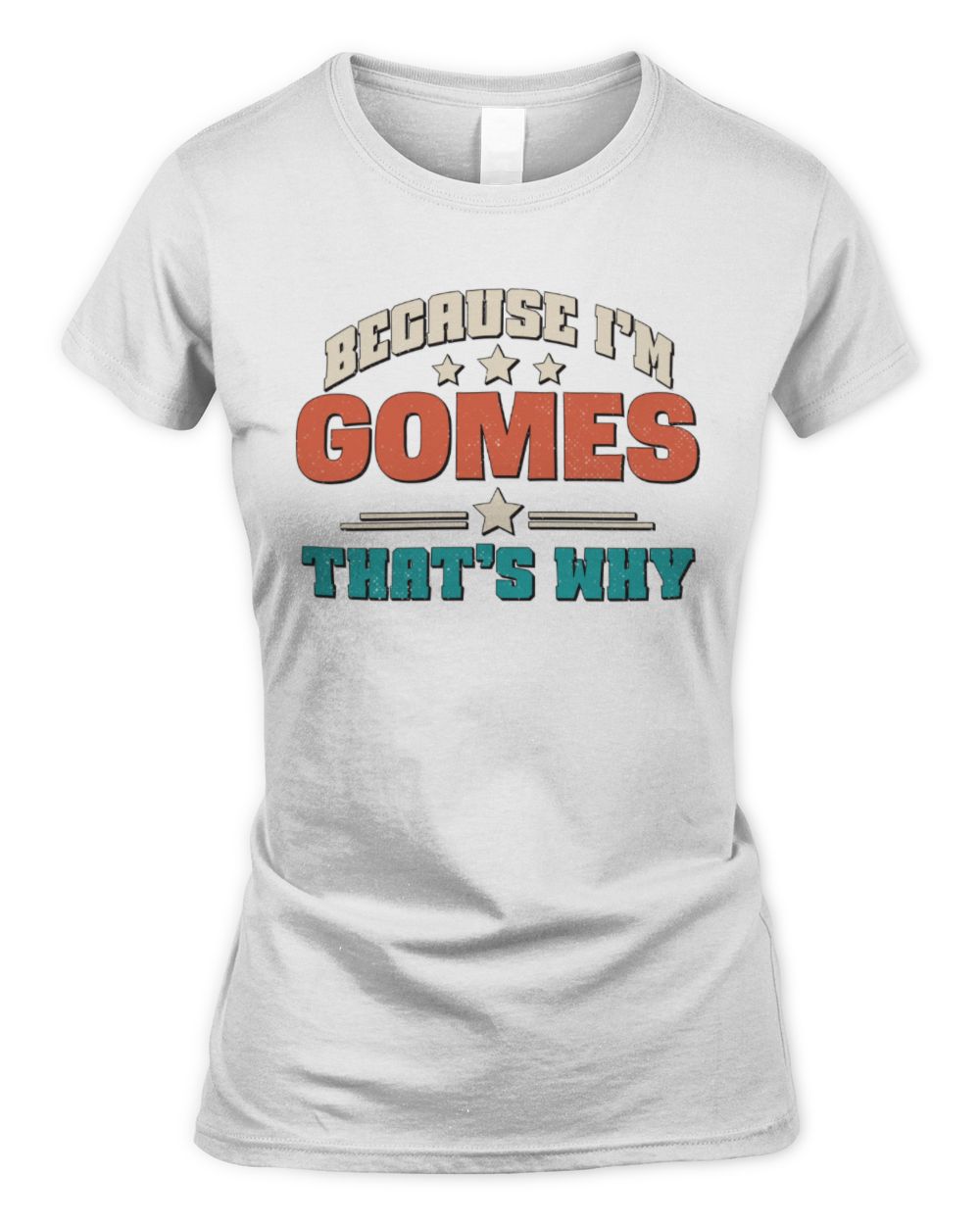 Because I'm Name That's Why Personalized Retro Shirt GOMES-49 / Women's Standard T-Shirt / white