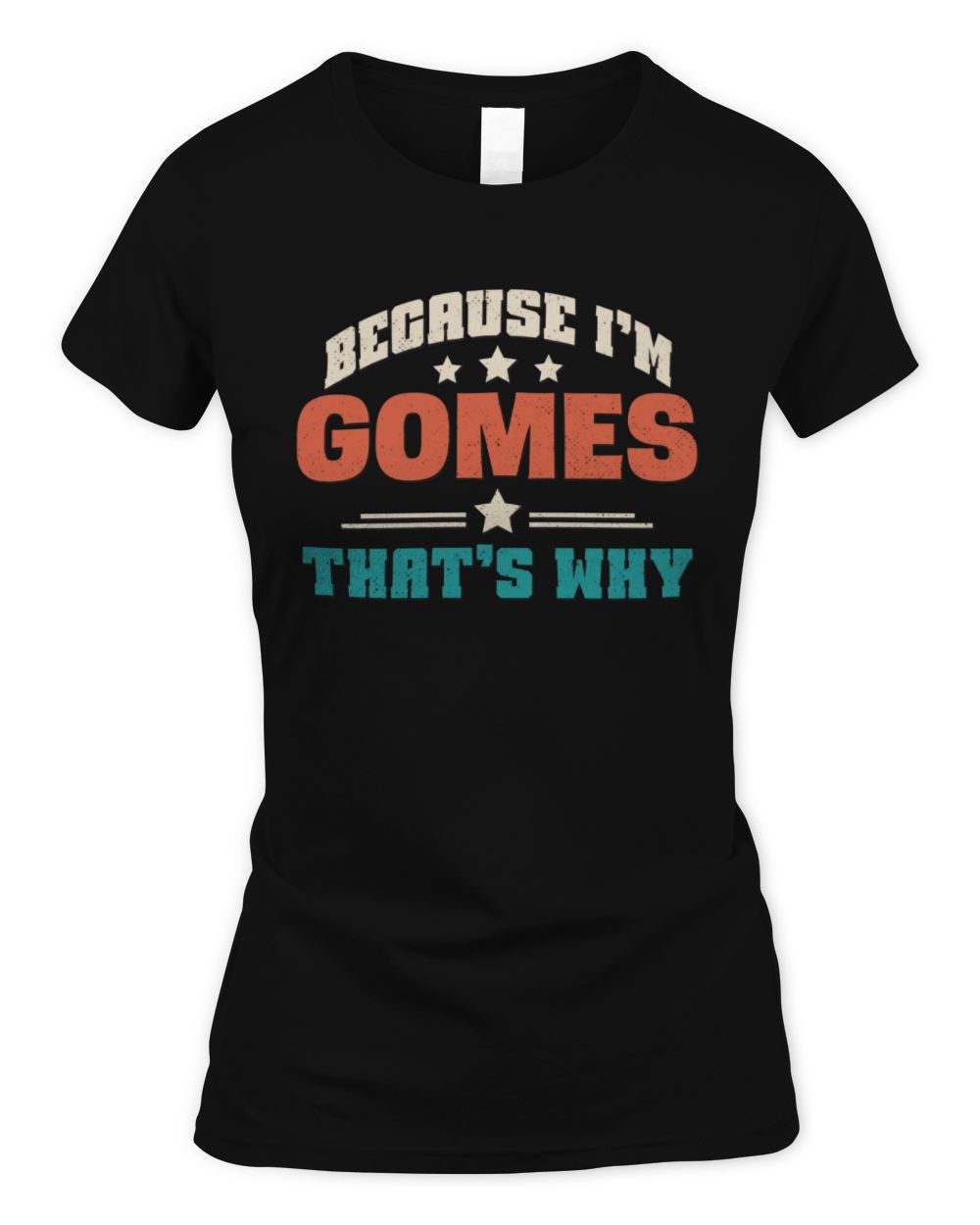 Because I'm Name That's Why Personalized Retro Shirt GOMES-49 / Women's Standard T-Shirt / black