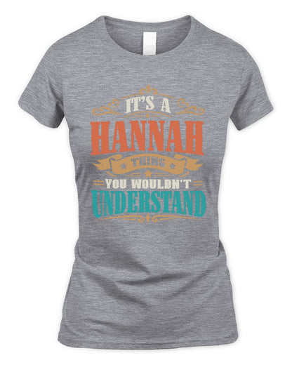 It’s a Name Thing Personalized Retro T-Shirt HANNAH M1-47 / Women's Standard T-Shirt / sport grey