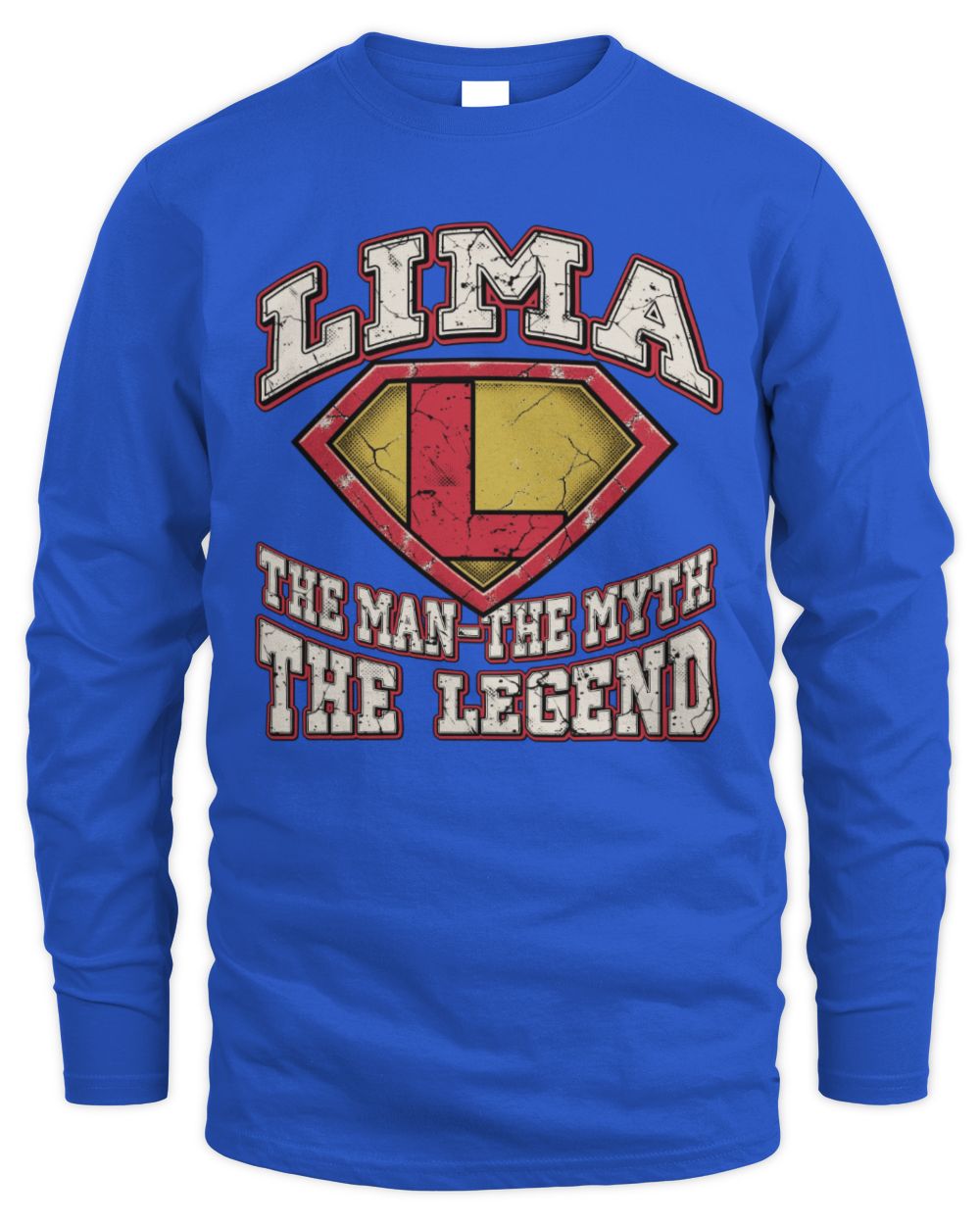 The Man The Myth The Legend Superman Graphic T-Shirt LIMA M1-74 / Men's Long Sleeved T-Shirt / royal