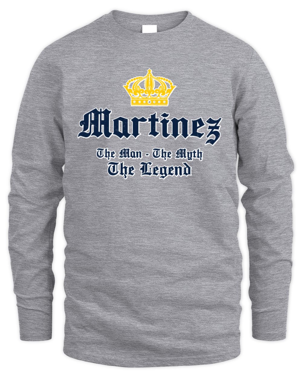 The Man The Myth The Legend Corona Beer T-Shirt MARTINEZ M1-S83 / Men's Long Sleeved T-Shirt / sport grey