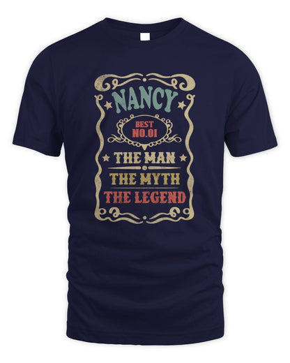 The Man The Myth The Legend Vintage Gold Wine Shirt NANCY M1-52 / Unisex Standard T-Shirt / navy