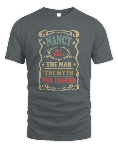 The Man The Myth The Legend Vintage Gold Wine Shirt NANCY M1-52 / Unisex Standard T-Shirt / charcoal