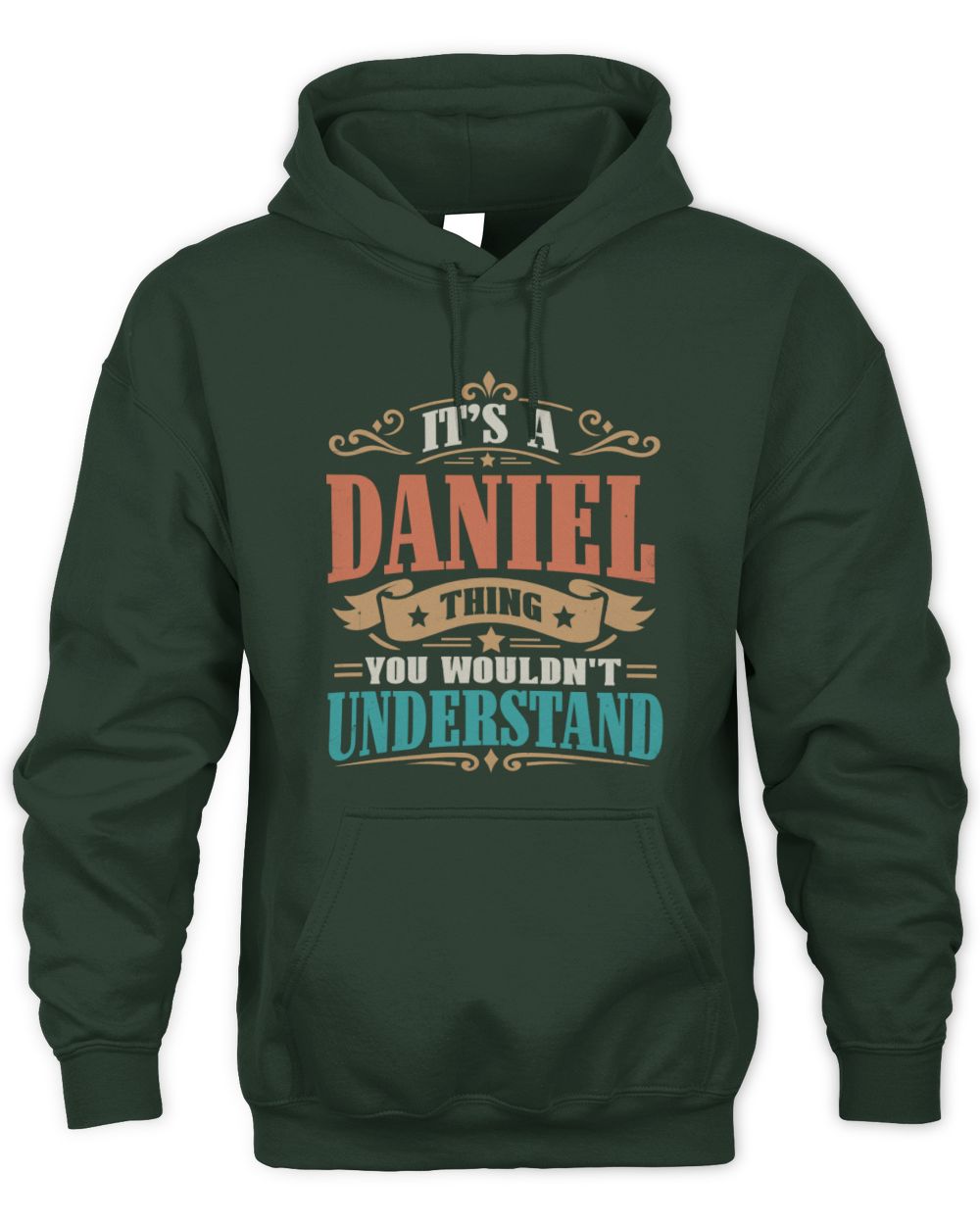 It’s a Name Thing Personalized Retro T-Shirt DANIEL M1-47 / Unisex Hoodie / forest green