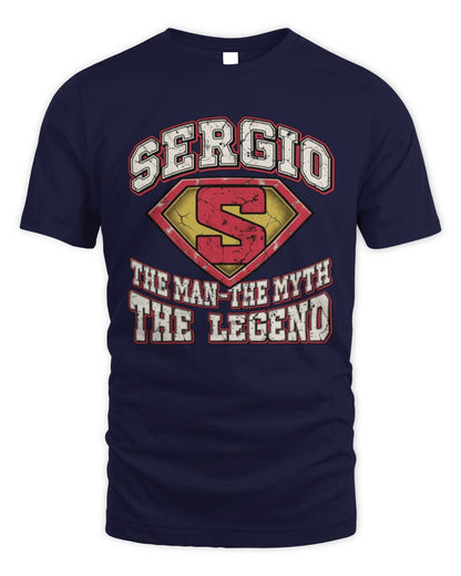 The Man The Myth The Legend Superman Graphic T-Shirt SERGIO M1-74 / Unisex Standard T-Shirt / navy