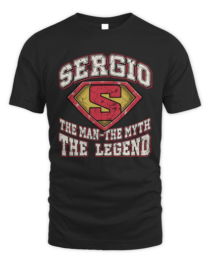 The Man The Myth The Legend Superman Graphic T-Shirt SERGIO M1-74 / Unisex Standard T-Shirt / black