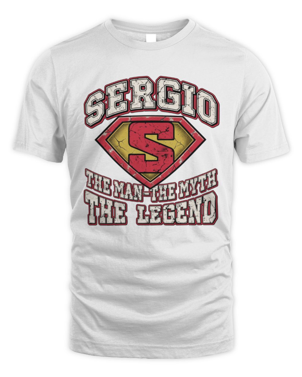 The Man The Myth The Legend Superman Graphic T-Shirt SERGIO M1-74 / Unisex Standard T-Shirt / white