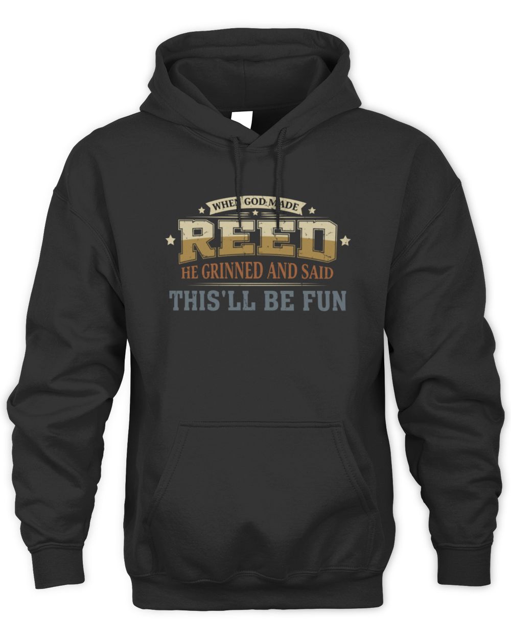 When God Made Your Name Funny Heritage T-Shirt REED M1-80 / Unisex Hoodie / black