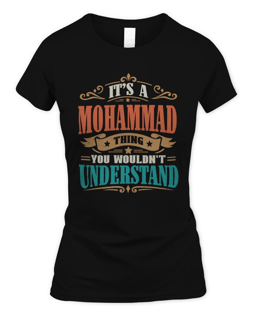 It’s a Name Thing Personalized Retro T-Shirt MOHAMMAD M1-47 / Women's Standard T-Shirt / black