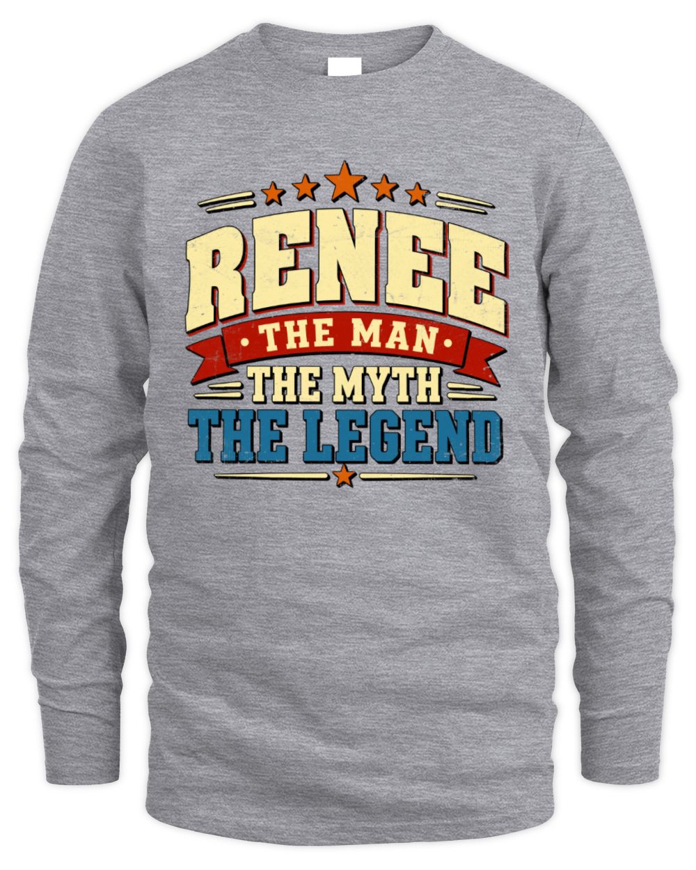 The Man The Myth The Legend Ribbon Vintage T-Shirt RENEE M1-56 / Men's Long Sleeved T-Shirt / sport grey