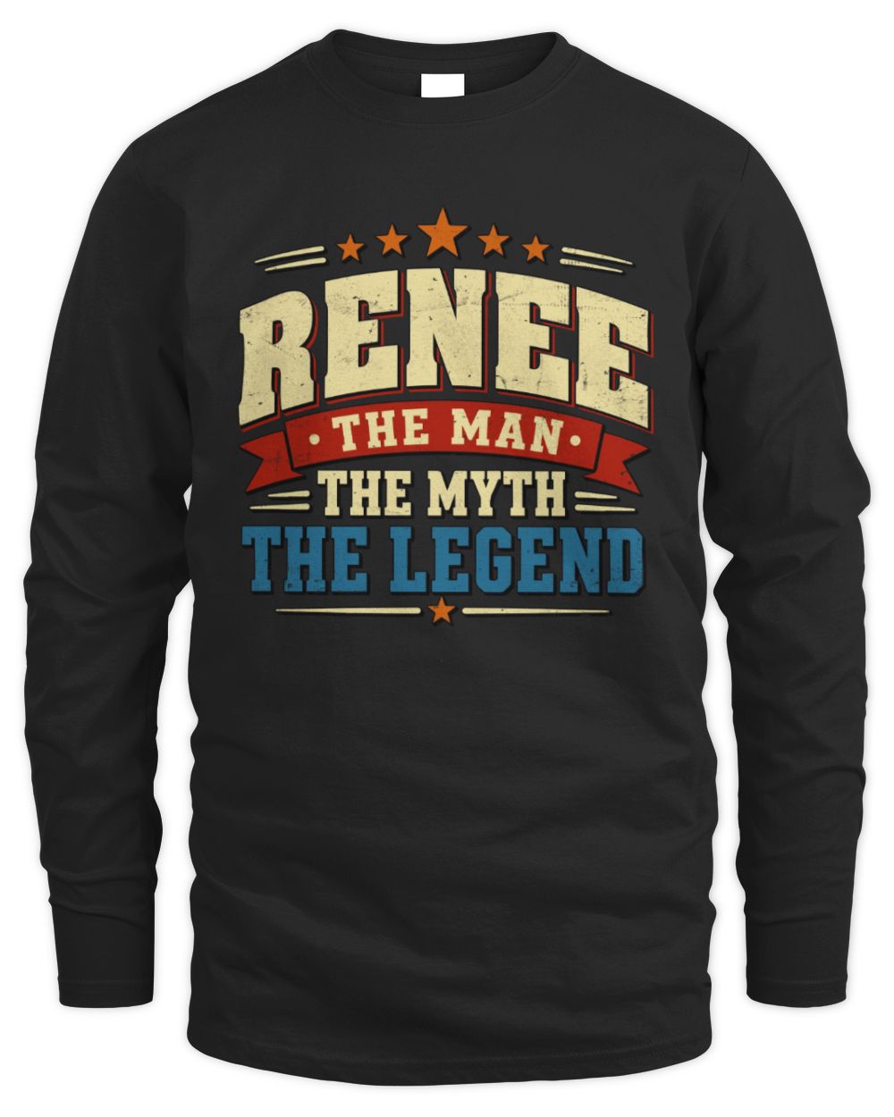 The Man The Myth The Legend Ribbon Vintage T-Shirt RENEE M1-56 / Men's Long Sleeved T-Shirt / black
