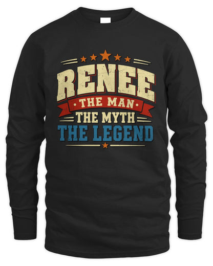 The Man The Myth The Legend Ribbon Vintage T-Shirt RENEE M1-56 / Men's Long Sleeved T-Shirt / black