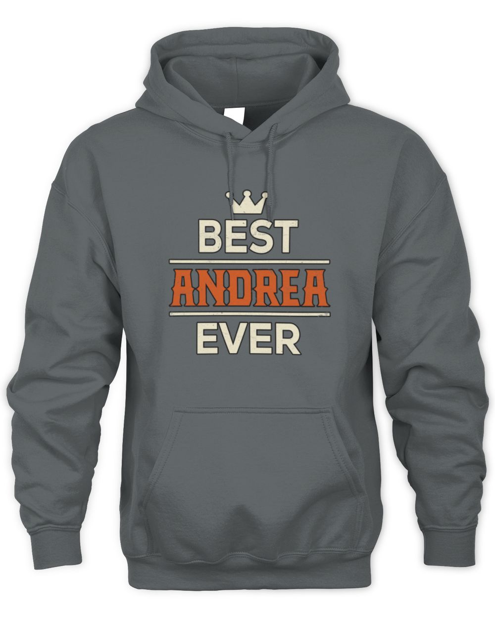 Best Your Name With Crown Shirt ANDREA M1-59 / Unisex Hoodie / charcoal