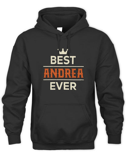 Best Your Name With Crown Shirt ANDREA M1-59 / Unisex Hoodie / black