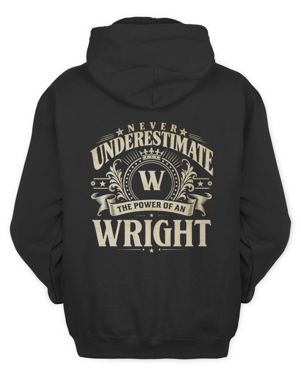 Never Underestimate Your Name Luxury Logo Shirt WRIGHT M1-63 / Unisex Hoodie / black