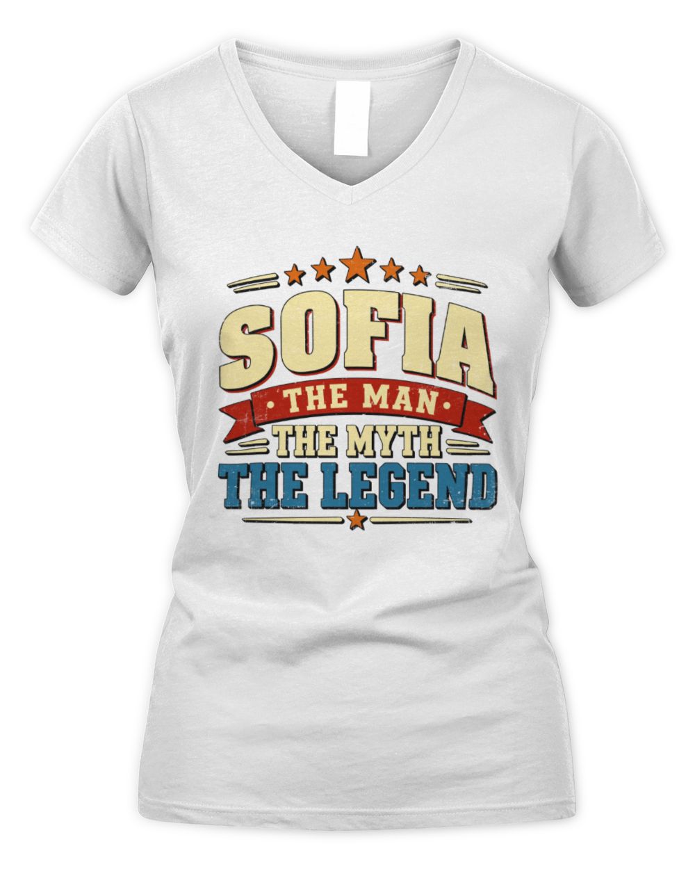 The Man The Myth The Legend Ribbon Vintage T-Shirt SOFIA M1-56 / Women's V-Neck T-Shirt / white