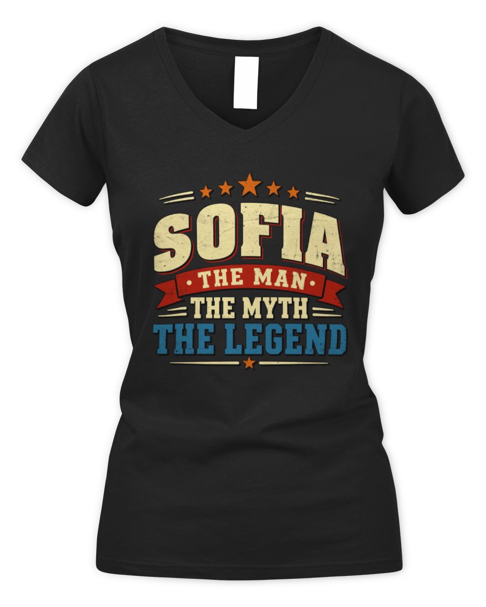 The Man The Myth The Legend Ribbon Vintage T-Shirt SOFIA M1-56 / Women's V-Neck T-Shirt / black